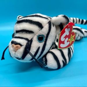 Vintage Ty Beanie Babies Blizzard the Tiger 1996 #4163 New Plush Collectible Toy